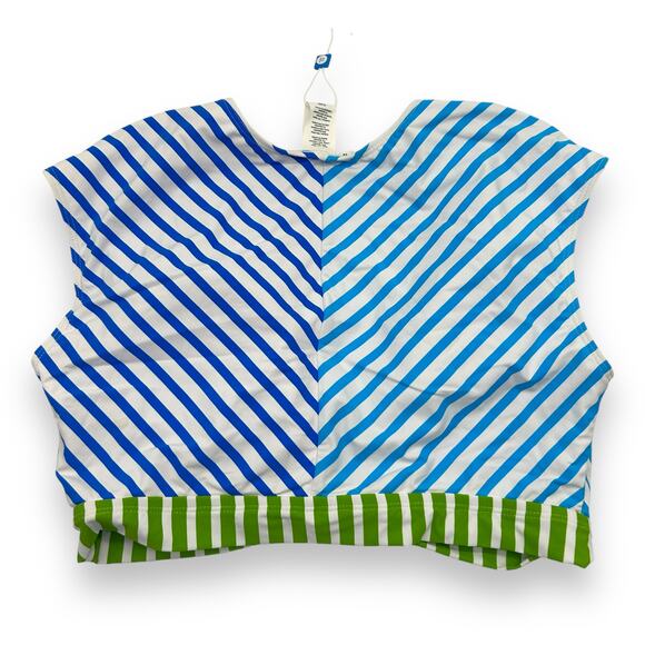 NEW Bleu by Rod Beattie Blue White Stripe Bikini Top Size 10 Tie front Modest - Picture 8 of 9